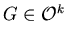 $G\in{\cal O}^k$