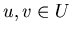 $u,v\in U$