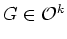 $G\in{\cal O}^k$