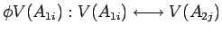 $ \phi V(A_{1i}) : V(A_{1i}) \longleftrightarrow V(A_{2j})$