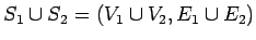 $ S_1 \cup S_2 = ( V_1 \cup
V_2, E_1 \cup E_2)$