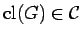 $ {\rm cl} (G) \in {\cal C} $