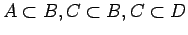 $ A\subset B, C\subset B, C\subset D$