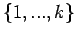 $ \{1, . . . , k\}$
