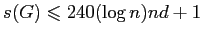 $ s(G)\leqslant 240(\log n)nd+1$