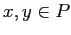 $ x, y \in P$