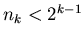 $n_k<2^{k-1}$